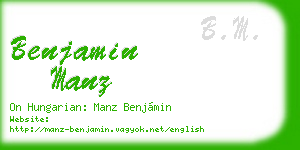 benjamin manz business card